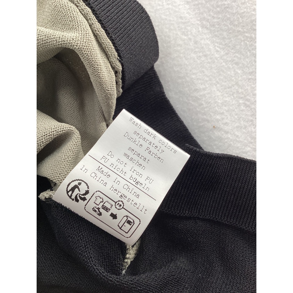 PJ Paul Jones Mens XL Knit Polo Shirt Sage Green Black Vertical Stripe Button Up - Picture 6 of 7